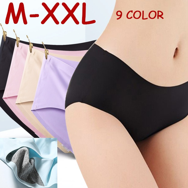 Large Size Women's Super Elastic Underwear Fashion Close-fitting No  Pressure Feeling Ice Silk Fresh Breathable Seamless Underwear Triangle Women's  Underwear