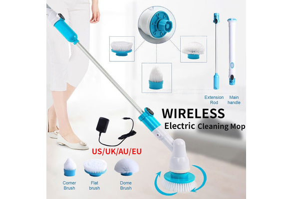 Electric Cleaning Brush Adjustable Waterproof Cleaner Wireless Charging  Cleaning Bathroom Kitchen Tools 3pcs Brush Heads, European Standard Round  Inse