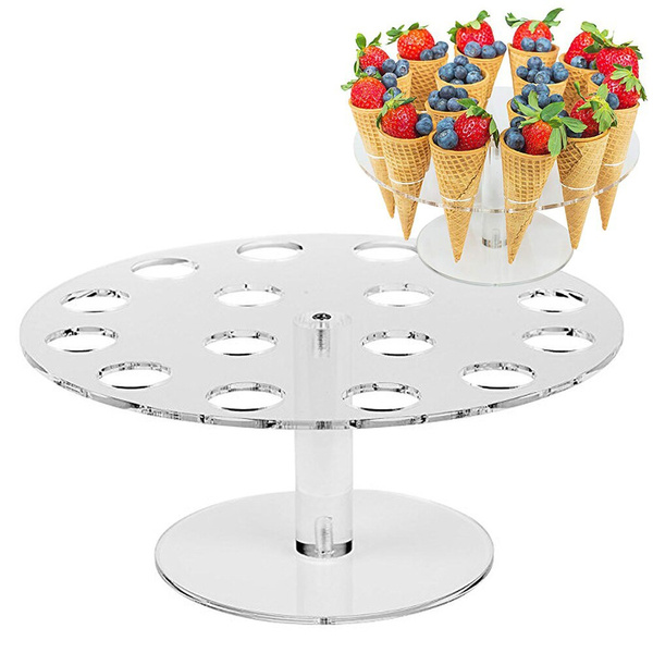 Acryl Round Party Display Stand For Popcorn Ice Cream Chip Cone Holder Supply 