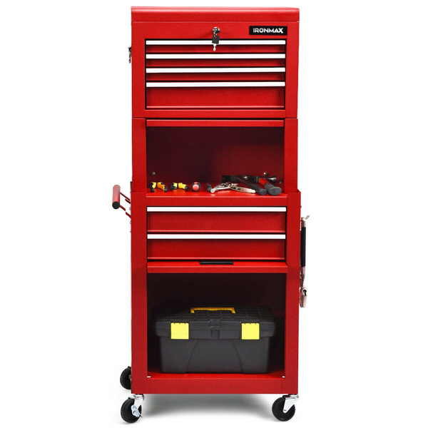 6Drawer Toolbox Rolling Tool Chest Storage Combo Locking w