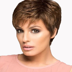 shorthairstraightlayeredwig, dailywigfashion, Shorts, darkblondewig