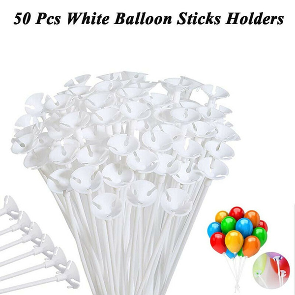 50pcs Balloon Pole Sticks Balloons Holder for Latex Balloons support Sticks  Clips Birthday Party Decoration