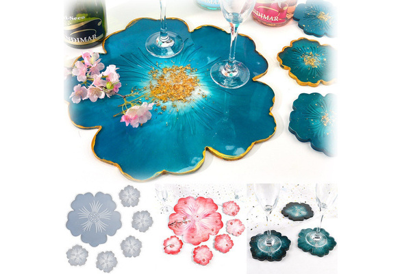 Flower Coaster Resin Molds Resin Tray Molds Flower Coaster Molds 3D Design Silicone  Molds For Resin Casting, Epoxy Resin, Coasters, Home Decoration