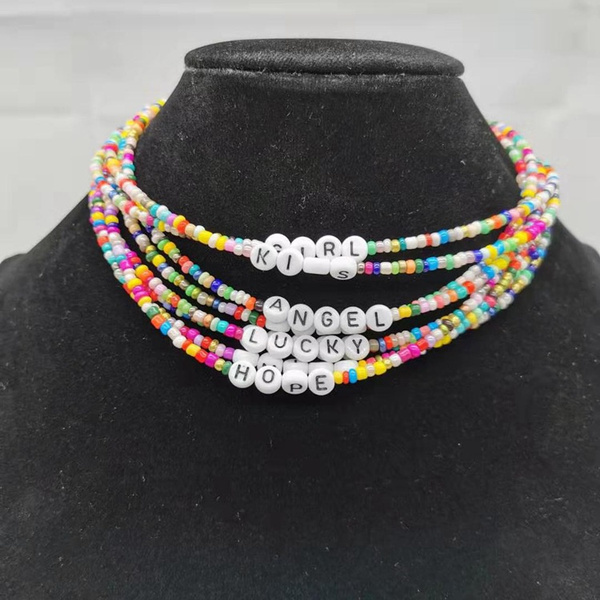 Bohemian Layered Colorful Seed Beaded Choker Necklace Set – ArtGalleryZen