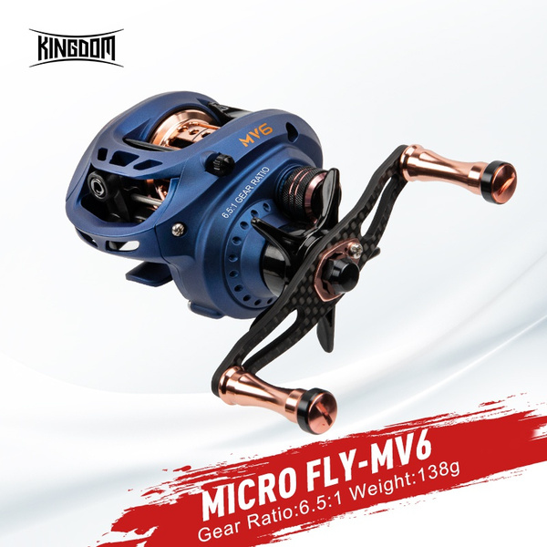 Kingdom MICRO FLY MV6 2021 New 6.5:1 High Speed Baitcasting Reel 138g  Ultralight 6+1 Ball Bearings Fishing Reels