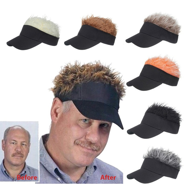 Golf Baseball Cap with Fake Hair Cap 
