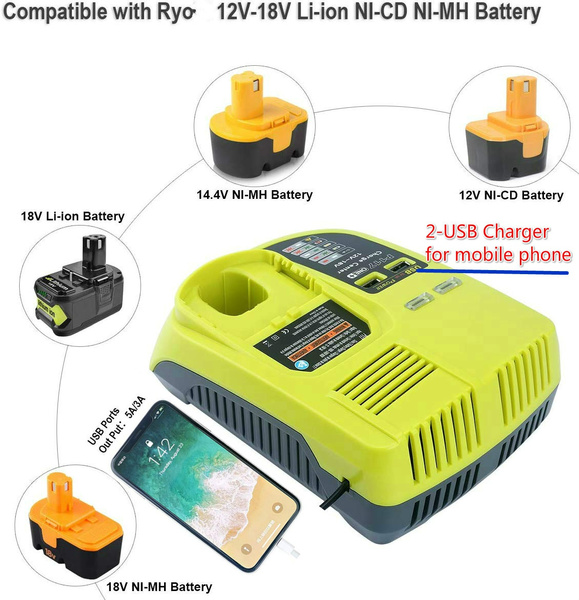 P117 Li Ion Nicd Ni Mh 12v 18v Universal Rechargeable Battery Charger