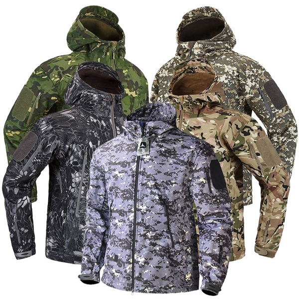 Men's Winter Military Softshell Tactical Jacket Outdoor Camouflage