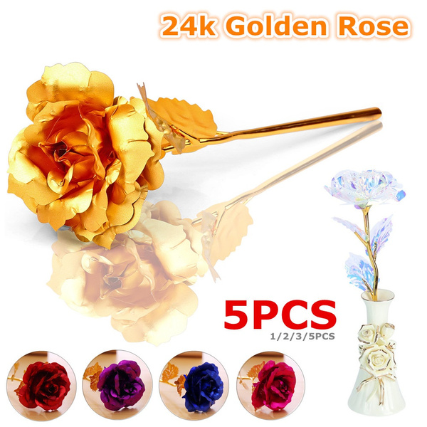 Lover Gift Wedding Favors Valentine's Day Gold Foil 24K Rose Flower Handcraft 