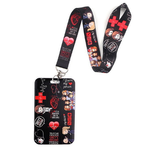 1 Pcs/1 Set Cool TV Series Doctor Nurse Lanyard ECG Heart Shape Necklace  Keychain Bank Working ID Badge Holder Student Card Covers Lariat for Women  Men LK3307