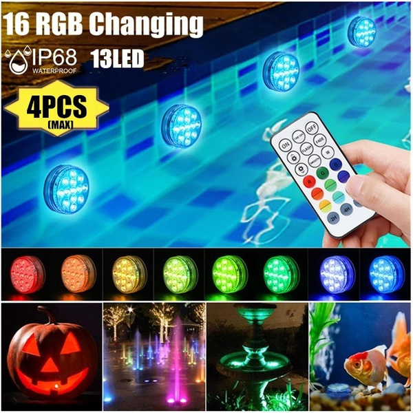 1/2/4pcs Submersible LED Light for Pool, Unterwater IP68 Waterproof
