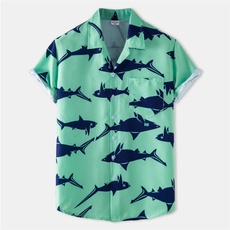 Turn-down Collar, Shark, Fashion, Shirt