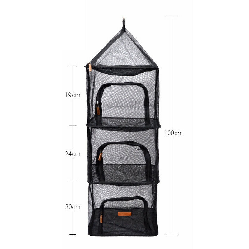 4-Layer Drying Net Shelf Outdoor Camping Storage Foldable Hanging Mesh Rack  Chic