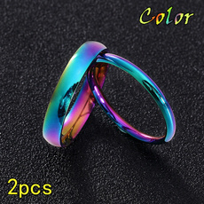 Couple Rings, Steel, coolring, Colorful