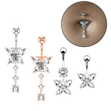 buttonring, butterfly, navel rings, Jewelry