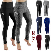 Fashion Women's High Waist Skinny Fitness Exercise Leggings with ...