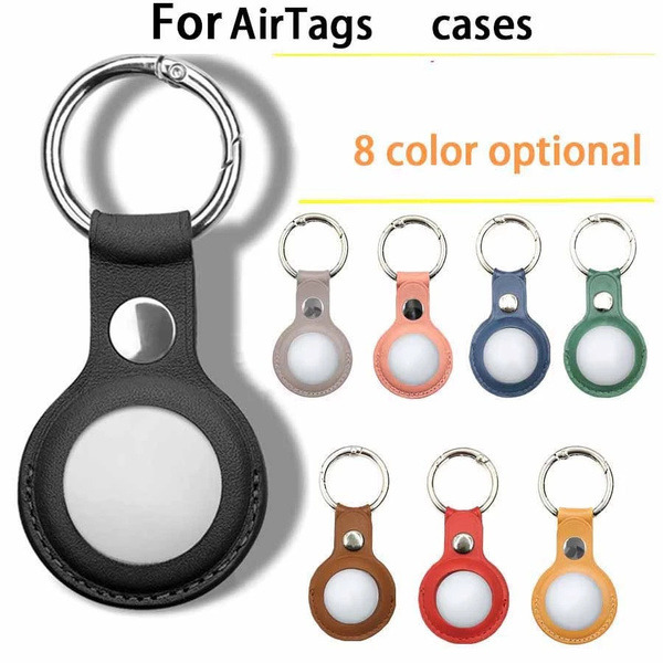 Protective Leather Case for Airtags Key Ring, Anti-Lost Holder