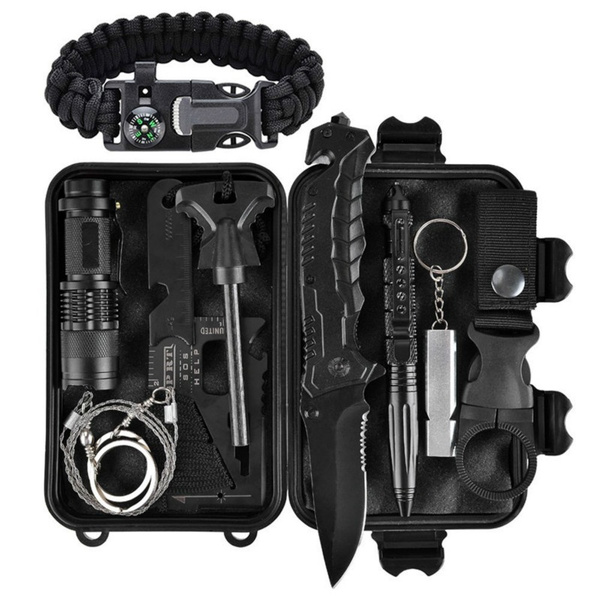 DSTECHBAR Survival Kit 12 in 1 Emergency, Survival Bracelet Fire Starter  Tactical Pen Camping & Hiking Survival kit - Buy DSTECHBAR Survival Kit 12  in 1 Emergency, Survival Bracelet Fire Starter Tactical