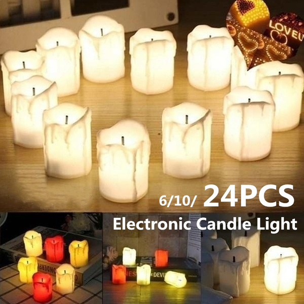 24pcs Flameless LED Tea Light Flicker Electric Candles Battery Wedding Christmas 