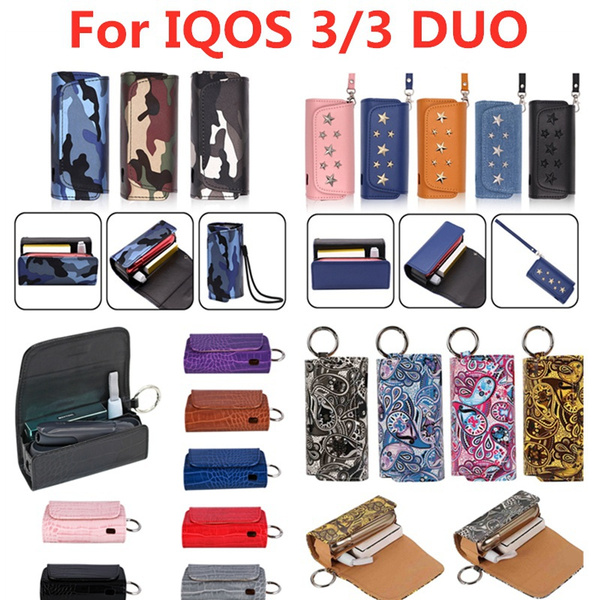2-In-1 Case For Iqos 3/3 Duo Heats Cashew, Camouflage Leather Case,  Lockable Protective Case Pu Leather - Water And Shockproof Artificial  Leather Accessories For E-Cigarette Starter Kit Charger
