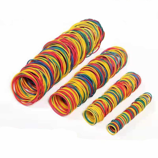 100 Pcs/lot Colorful Nature Rubber Bands 25mm School Office Home ...