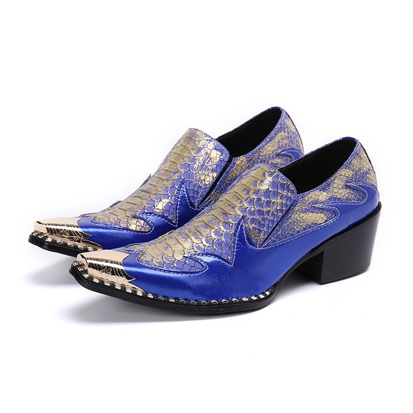 Buy Blue Slip On Style Blucher Shoes For Men by Bridlen Online at Aza  Fashions.