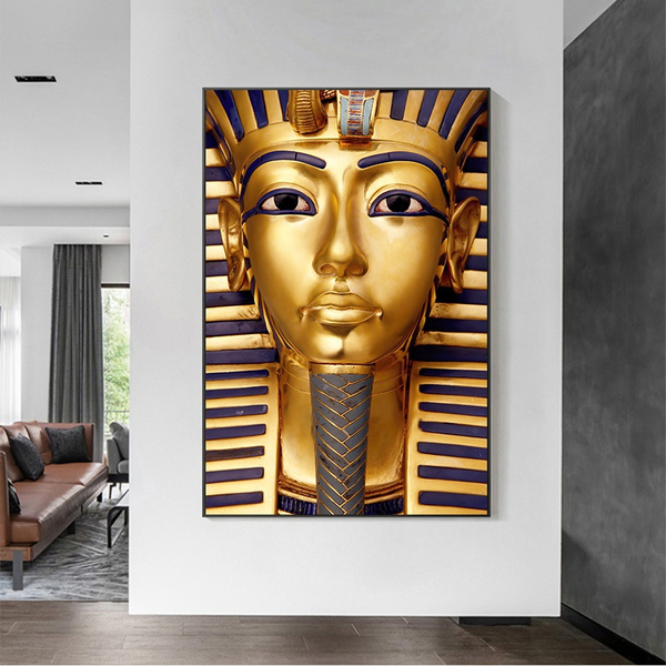 Ancient Egyptian Pharaoh Canvas Painting Posters and Prints Tutankhamun ...