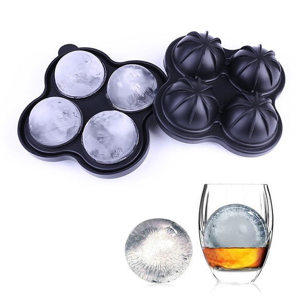 Large Round Ice Cube Ball Maker Tray Silicone Sphere Mold Bar Whiskey  Cocktails