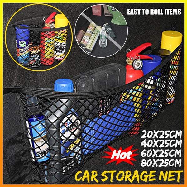 Car Organizer Nylon Car Trunk Net Mesh Universal 20/40/60/80*25CM Auto