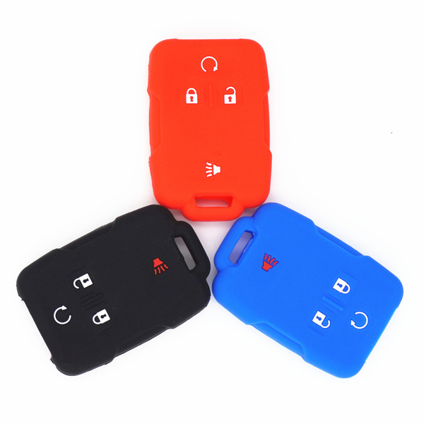 Black Leather 4-Button Smart Key Fob Cover Case For Ford Edge, Flex, Escape – Remote Start Compatible
