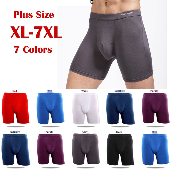Men's Trendy Long Boxer Briefs Long Leg Underwear Comfort Flex Waistband  Undies 