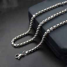 Box, Steel, Chain Necklace, Fashion