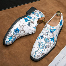 Grandes tailles, Floral, leather shoes, casual leather shoes