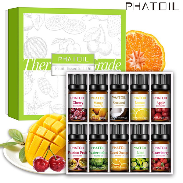 10pcs Fruit Fragrance Essential Oils Gift Set Strawberry Mango