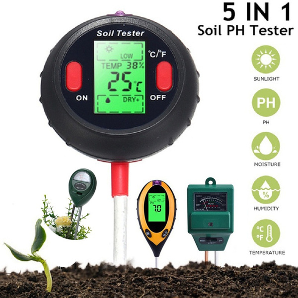Gardening Soil PH Meter Temperature Humidity Moisture Light Intensity