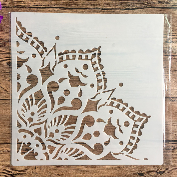 30*30cm Size DIY Craft Mandala Stencils for Painting on Wood