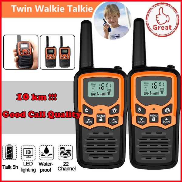 2Pcs Walkie Talkies Electronic Long Range Walky Talky 10km UHF