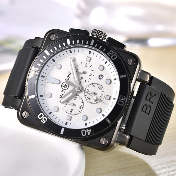 Bell&Ross 12Color second hand chronograph men's luxury watch rubber