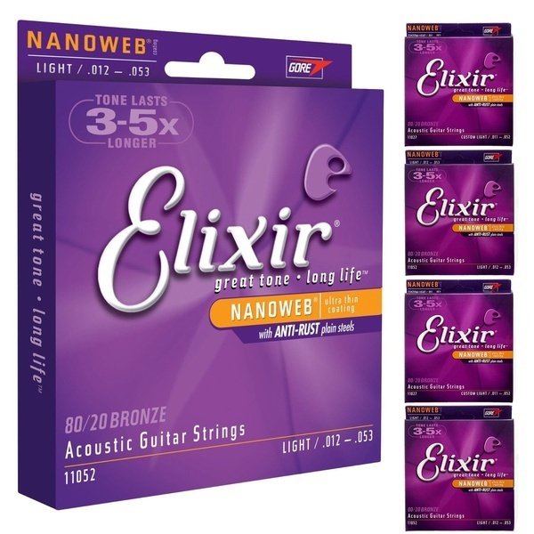 1 Set Elixir Nanoweb guitar strings Light 16027 11002 11052 for