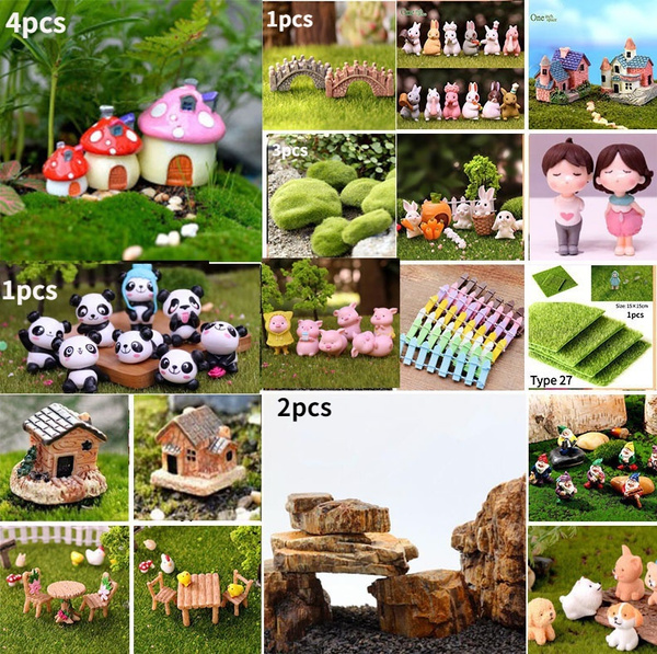 Miniature Dollhouse Garden Fairy Decor Figurines Mini DIY 4PCS