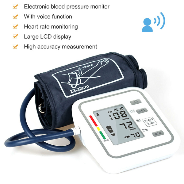 Smart Automatic Blood Pressure Monitor Upper Arm Digital BP Machine Large  Cuff