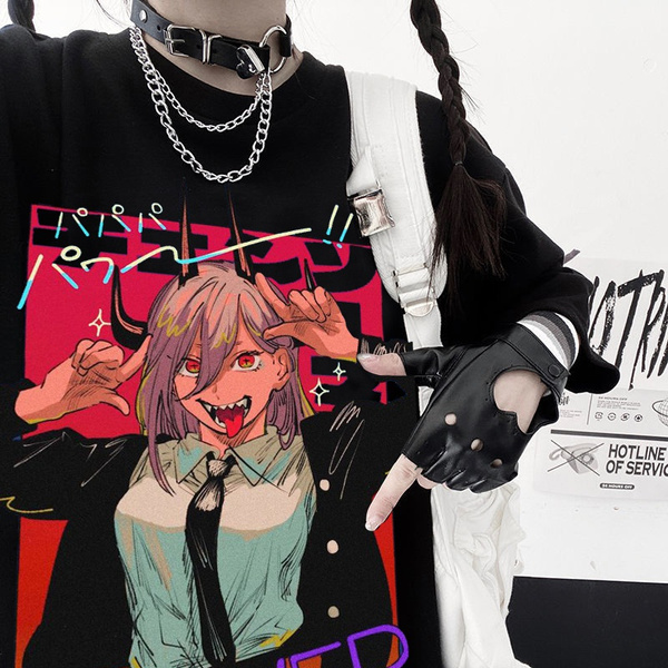 Punk Rock Gothic Girl Band Vintage Anime Oversized T-Shirt – Anime Crush
