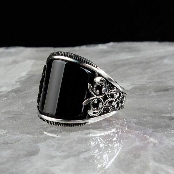 Solid-925 Sterling Silver Handmade Gemstone Black Onyx