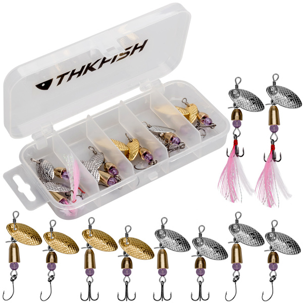 THKFISH 10pcs Spinner Baits Fishing Spinners Spinnerbait Trout
