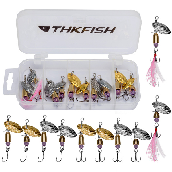 THKFISH 10pcs Spinner Baits Fishing Spinners Spinnerbait Trout Lures  Fishing Lures for Bass Trout Crappie 1/8oz 1/5oz