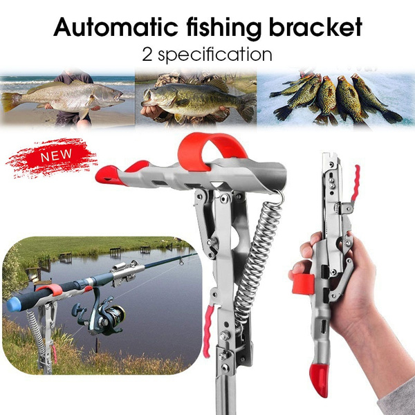 Outdoor Fishing Rod Holder 304 Stainless Steel Auto Double Spring Angle Pole  Fish Pole Bracket Ground Stand