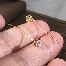 Sterling, Drop Earring, DIAMOND, simpleearring