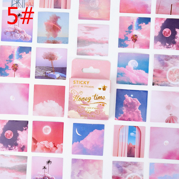 46Pcs Decorative Stickers Scrapbooking Label Diary Stationery Album Stick xYJn$