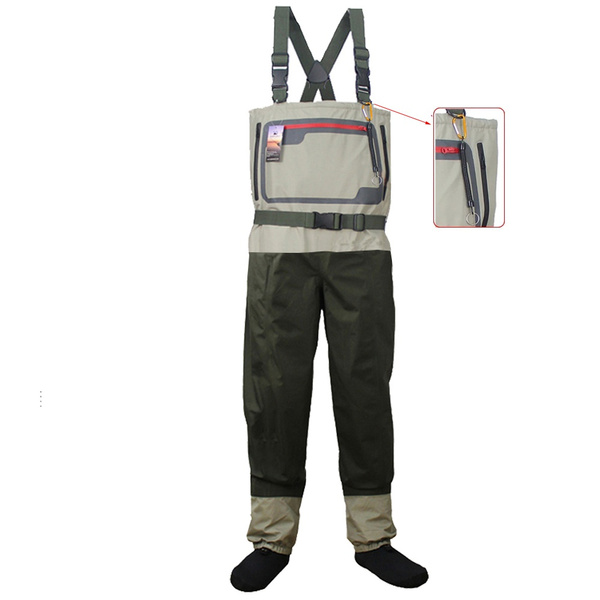 Fly Fishing Chest Waders Breathable Stocking foot Wader Light Weight Kit 