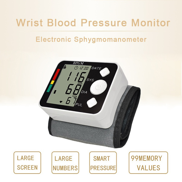 Wrist Sphygmomanometer Blood Presure Meter Monitor Heart Rate Pulse ...